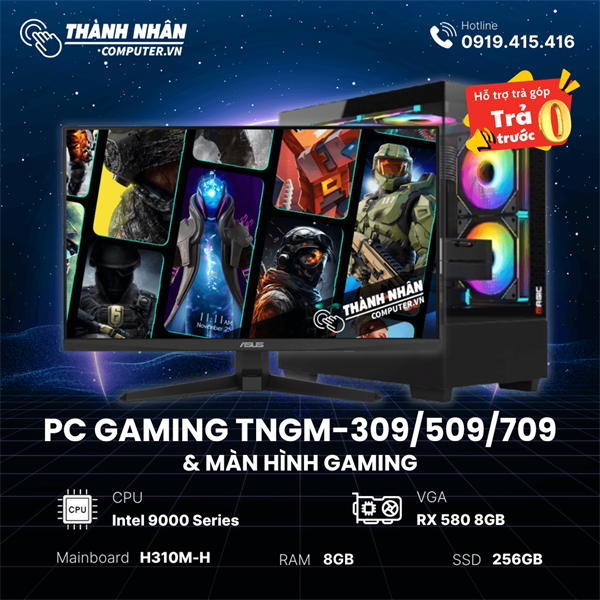 PC Gaming TNGM-309/509/709 (Intel Core i3 9100F/ i5 9400F / i7 9700f - Ram 8GB - SSD 256GB - Vga RX 580 8GB) Like New 